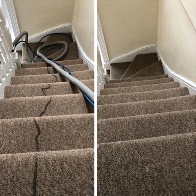 carpet cleaning on the stairs in salisbury